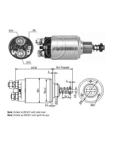 Solenoide Mb-to-re-fo-vw Bosch Brasil12v (zm-0531)