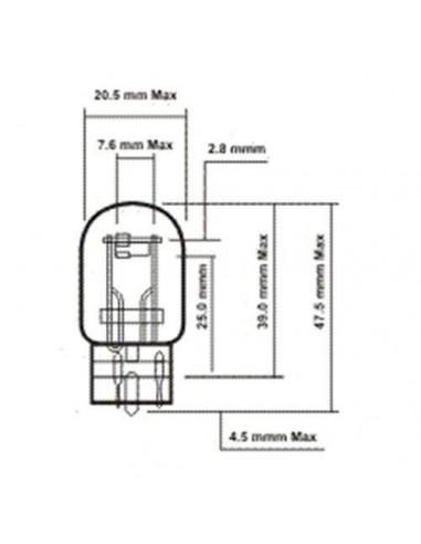 Lampara Un 12v W21/5w 21/5w T20 W3x16d os:7515 Ph:12066 Ex:26089