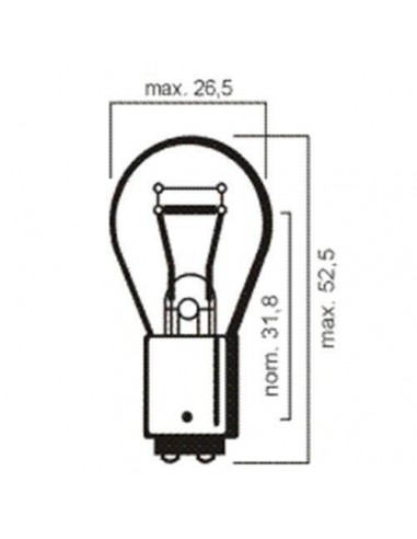 Lampara Un 12v P25w 21/5w 2 Polos P/p Ba15d ph:12502 Os:7240 Ex:26095