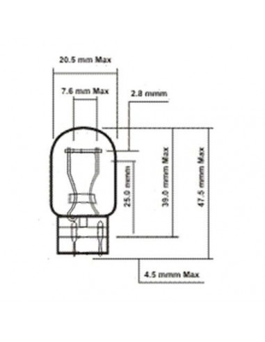 Lampara Un Posicion Y Stop 12v 21w T20 W103x16d