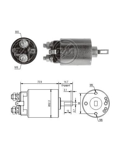 Solenoide Un Motor 28 Mt 24v (zm-0811)