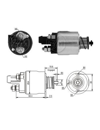 Solenoide Vw 1.0/1.6 C/motor Ea111 12v (zm-4492)