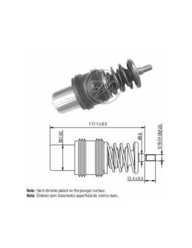 Embolo Un T/delco 37mt/40mt/50mt/41mt/42mt (zm 45094 450-94 Ph P753 P-753 Ca 950.94) Solenoide Arranque