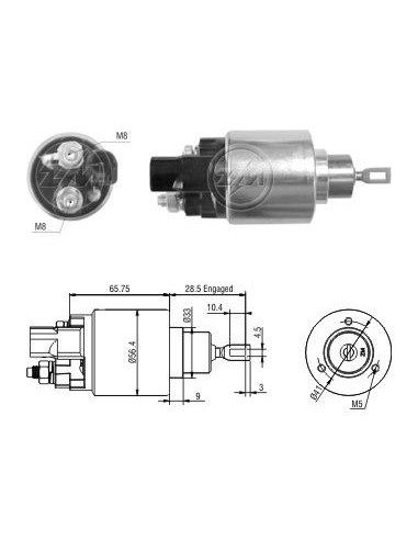 Solenoide Un T/bosch 12v (zm-3978 Bosch:2339303369) To Hilux 3.0