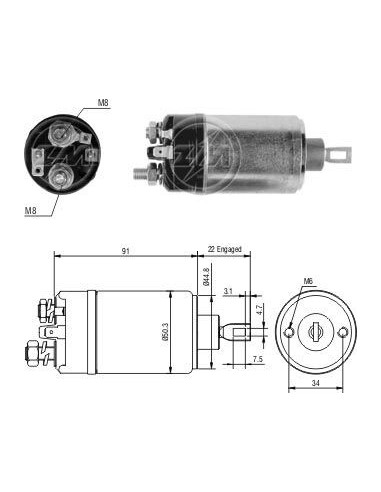 Solenoide Chevette/bmw/volvo 12v (zm-0524)