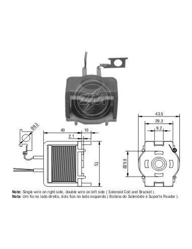 Bobina Un Solenoide 1.2/1.4 Kw 12v (zm-1421)