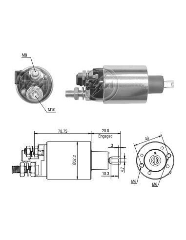 Solenoide Mwm X10 229 Series/volvo Vm17 Arranque M