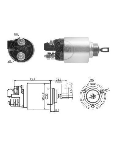 Solenoide Audi A3/bmw S3 12v (zm-7381)