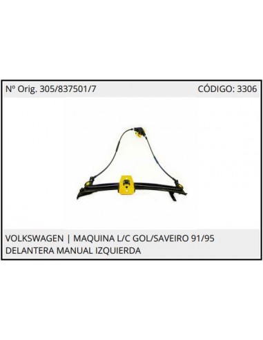 Maquina Vw Gol 91/95 L/c Man Del Izq