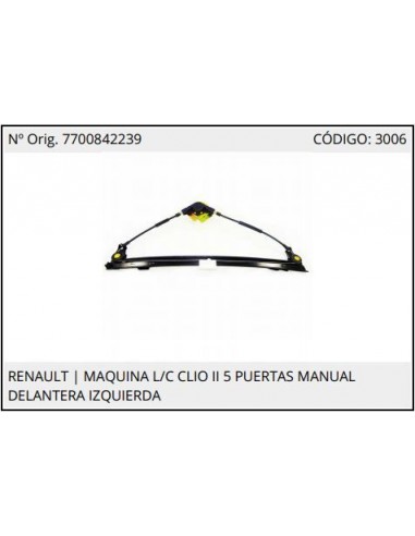 Maquina Re Clio Ii 99/- Clio Mio 12/- Symbol 5p L/c Del Izq Man