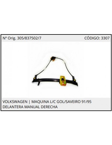 Maquina Vw Gol 91/95 L/c Man Del Der