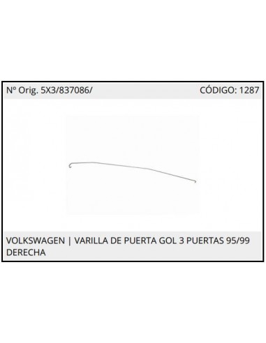 Cable Comando Vw Gol Ab9 96/99 3p Apertura Pta Der (varilla)