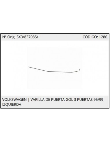 Cable Comando Vw Gol Ab9 96/99 3p Apertura Pta Izq (varilla)