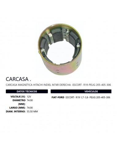 Carcasa Un T/indiel Hitachi 12v (car 23) M74r Giro Der Escort-r19-205-405-306 D74 L74 Di55,5