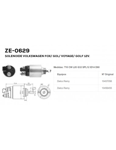 Solenoide Vw Fox/gol/voyage/trend (zm-0382)