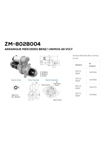 Arranque Un P/mercedes Benz Y Unimog 24v (zm-80280