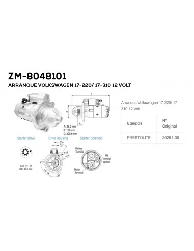 Arranque Vw 17-220/17-310 (zm-8048101)