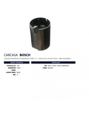 Carcasa Un T/bosch 12v (car 10) Vw-fo-sc 111/galaxy/golf/polo Izq D74 L98,5